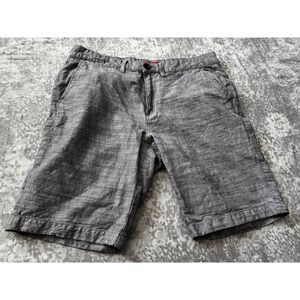 Guess Los Angeles Men Casual Shorts Gray Linen Blend Size 36